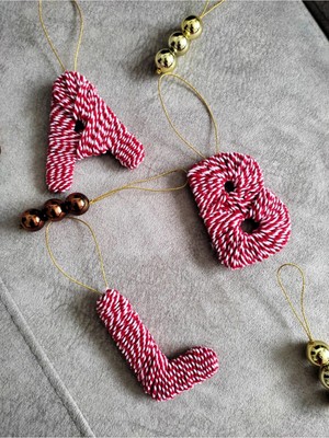 Empressco Kırmızı Harfli Yılbaşı Ağacı Süsü, Yeni Yıl Hediyesi, Renkli Dekorasyon