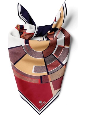 Vissona %100 Ipek Kadın Desenli Bandana 80X80