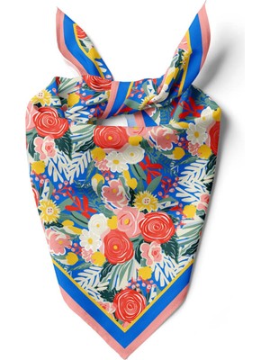 Vissona Gül Desenli Ipek Bandana