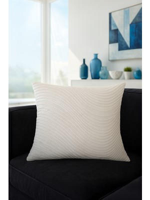 Premier Home Kadife Kırlent Kılıfı Krem V1 45X55