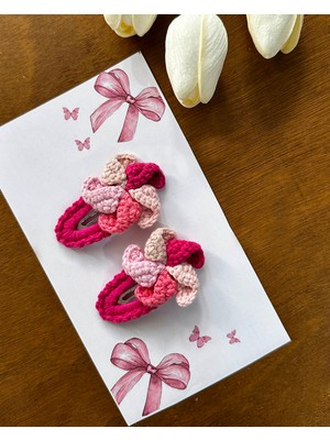 Saç Tokası Özel Rüzgar Gülü Tasarımı Handmade 2'li Çıt Çıt Toka Seti