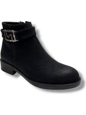 Sdf 161-26 Yağlı Deri Trend Fashion Tokalı Fermuarlı Kadın Bot