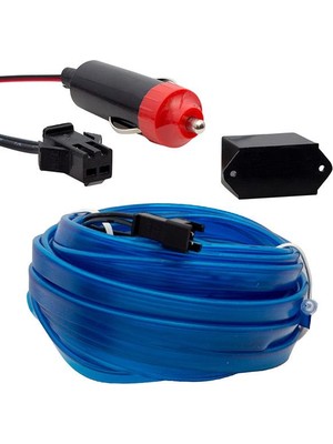 Temiz Pazar Araç Içi Neon Mavi 5m LED Ip Aydınlatma (Çakmaklık Bağlantılı)