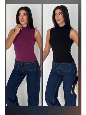 Noa Noa 2\'li Paket Kadın Kolsuz Boğazlı Basic Body – Sleek Core