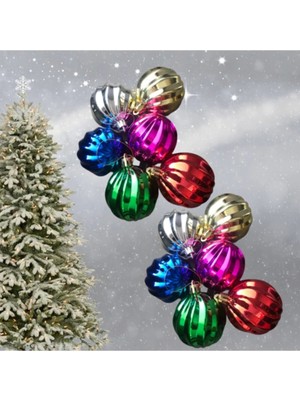 Empressco 12'li Renkli 6cm Şık Yılbaşı Ağacı Süsleri Seti