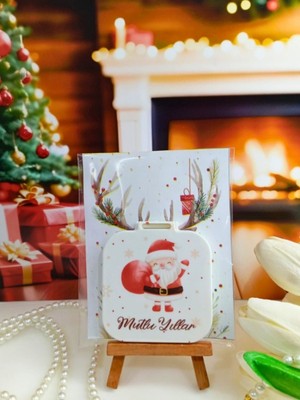 Empressco 10ADET Yılbaşı Temalı Pleksi Kare Cep Aynası, Şık ve Kullanışlı Hediye Seçeneği