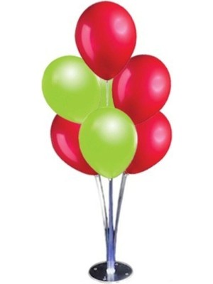 Empressco Kırmızı ve Yeşil Yılbaşı Balon Standı, 14 Balonlu, Şık ve Renkli Süsleme Seti