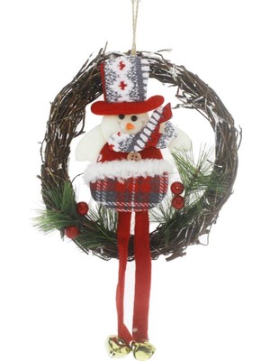 Empressco 20CM Peluş Kardan Adam Yılbaşı Kapı Süsü, Sevimli ve Renkli Dekorasyon Parçası