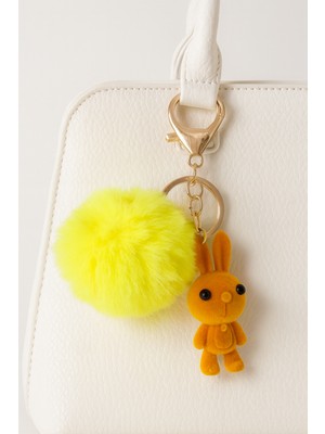 Modex Sarı Peluş Tedy Çanta Aksesuarı Anahtarlık