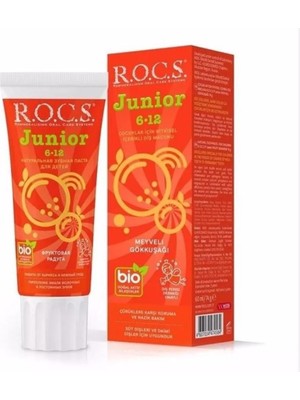 Al-Kar Ticaret Rocs Junior Meyveli Gökkuşağı 6-12 Yaş Florürsüz Diş Macunu 74 ml