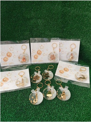 Empressco Renkli 5'li Epoksi Anahtarlık Seti, Yılbaşı ve Özel Günler Için Güzel Hediye Seçeneği