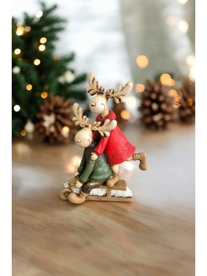 Harmoni Art Dekoratif Kızaklı Geyik Biblo