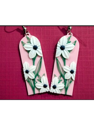 Kanem3D Uzun Çiçek Küpe