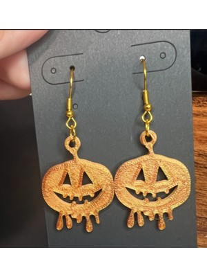 Kanem3D Halloween Eriyen Balkabağı Küpe