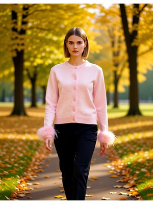 Benerly Kadın Bisiklet Yaka Otriş Detaylı Yumuşak Dokulu Triko Hırka Casual Şıklık Kombinlerinize Zarafet