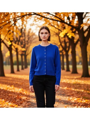 Benerly Kadın Giyim Koleksiyonu Düğme Detaylı Uzun Kollu Triko Hırka Günlük Tamamlayan Bir Parça Şık