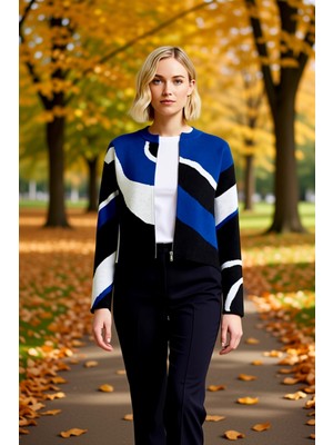 Benerly Kadın Triko Ikili Takım Renk Bloklu Tasarım Günlük Şıklık Kombinleri Modern Görünüm Pratik