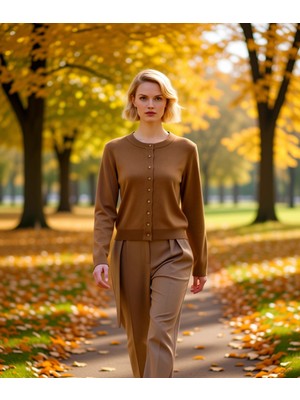 Benerly Kadın Giyim Koleksiyonu Düğme Detaylı Uzun Kollu Triko Hırka Günlük Tamamlayan Bir Parça Şık