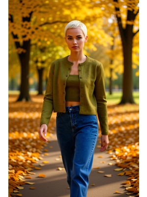 Benerly Kadınlara Özel Yumuşak Dokulu Iki Parçalı Crop Triko Takım Günlük Şıklık ve Fonksiyonel Şık