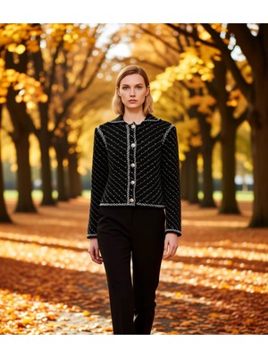 Benerly Kadın Dokulu Triko Ceket Fonksiyonel Dayanıklı Kaliteli Konforlu Estetik Premium Modern Şık