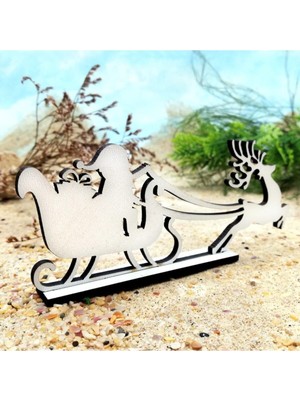 Empressco Yılbaşı Süsü Ahşap Mdf Geyik Seti, Beyaz, 4 Adet, Dekoratif, Şık Tasarım