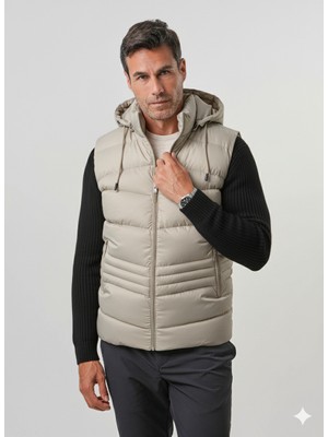 Pique Archıl Erkek Yelek Kapüşonlu Erkek Şişme Yelek