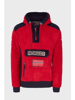 Norway Geographical Kapüşonlu Yarım Fermuarlı Outdoor Polar Sweat Erkek Sweat Gymclasssherco