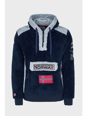 Norway Geographical Kapüşonlu Yarım Fermuarlı Outdoor Polar Sweat Erkek Sweat Gymclasssherco