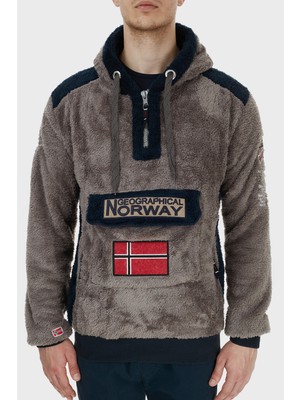 Norway Geographical Kapüşonlu Yarım Fermuarlı Outdoor Polar