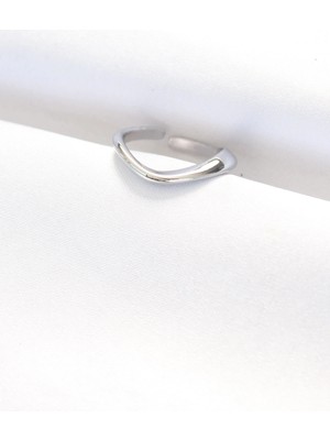 Eco Port Yassı Silver Renk Ayarlanabilir Yüzük