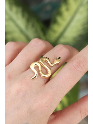 Eco Port Pirinç Gold Renk Ayarlanabilir Yılan Yüzük