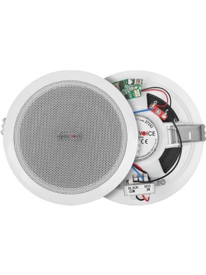 Zibox MagicVoice TPI-350 5.25" (13.5 CM) Hat Trafolu Alçıpan/Asma Tavan Tipi Hoparlör (6W RMS - MP3 USB Uyumlu) - Beyaz