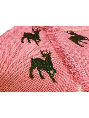 Empressco Pembe Geyik Desenli 2'li Yılbaşı Hediye Paketi Torbası, Şık ve Renkli Hediye Taşımak Için Ideal