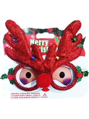 Empressco Kırmızı Yılbaşı Süsleri, Gözlük Çanlı, Şık ve Renkli Dekorasyon Malzemeleri