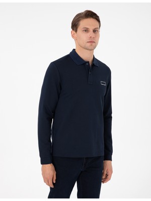 Pierre Cardin Erkek Koyu Lacivert Slim Fit Sweatshirt 50279558-VR100