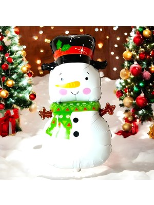 Empressco Beyaz Kardan Adam Folyo Balon Yılbaşı Süsleri, Şık ve Eğlenceli Dekorasyon Seçeneği