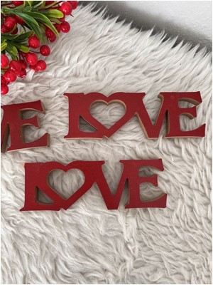Empressco Kırmızı Ahşap Love Yazısı Sevgililer Günü Dekorasyon Sürpriz