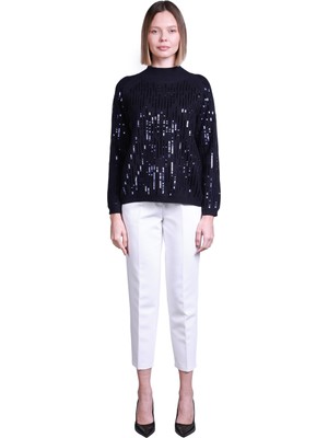 Vedi Sempre Minimalist Pullu Kadın Kazak - Günlük & Özel Günler