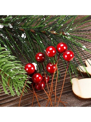 Empressco 24 Adet Mini Uğur Kokina Red Berry Yılbaşı Süsü, Dekorasyon, Renkli, Canlı, Şık