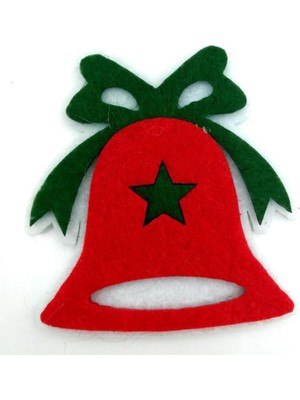 Empressco Kırmızı Keçe Çanlar, 6'lı Set, Yılbaşı ve Yeniyıl Süsleri, Renkli, Eğlenceli Dekorasyon