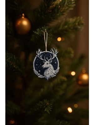Empressco Lacivert Yılbaşı Süsü Geyik, Şık ve Parlak Dekoratif Obje