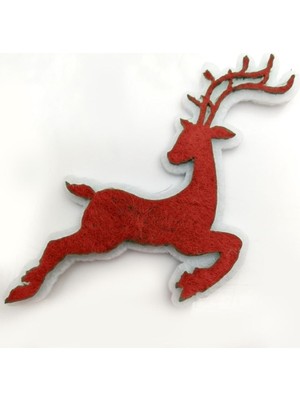 Empressco Kırmızı Keçe Geyik Süsleri, 6'lı, Yılbaşı ve Yeniyıl Temalı, Renkli Dekorasyon Seti