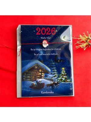 Empressco Kırmızı 5'li Yılbaşı Temalı Kartlı Şans Bileklikleri, Hediye Seçeneği