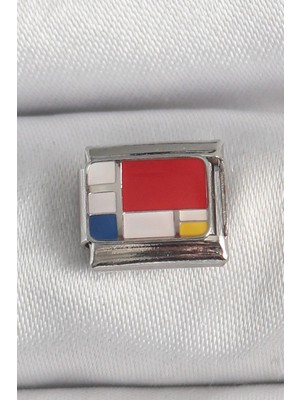 Eco Port 316L Çelik Gümüş Renk Karışık Renk Portre Model Nomination Charm