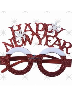 Empressco Yılbaşı Partisi Için Kırmızı Kartaneli Gözlük, 1 Adet, Eğlence Dolu Aksesuar