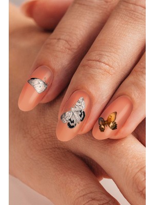 Artikel Siyah Kelebekler Tırnak Dövmesi, Tırnak Tattoo, Nail Art, Tırnak Sticker
