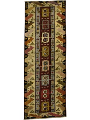 Kilim Antik El Dokuma Bozalan Milas Yolluk Yün Halı 0403 - Yeni - Çok Renkli