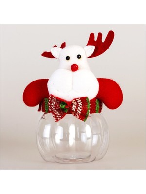 Empressco Yılbaşı Geyik Şişe Beyaz Yuvarlak, Şık ve Dekoratif Ev Aksesuarı