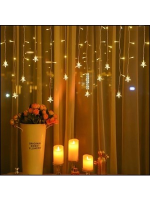 4 Metre 19 Saçaklı Yıldız Perde LED Işık Seti