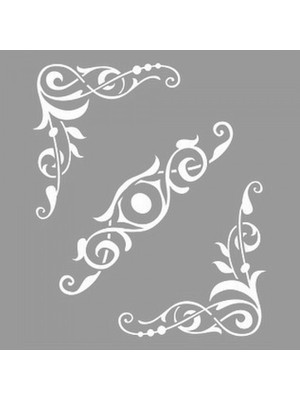 Artikel Köşe ve Orta Desenleri Stencil Tasarımı 30 x 30 cm